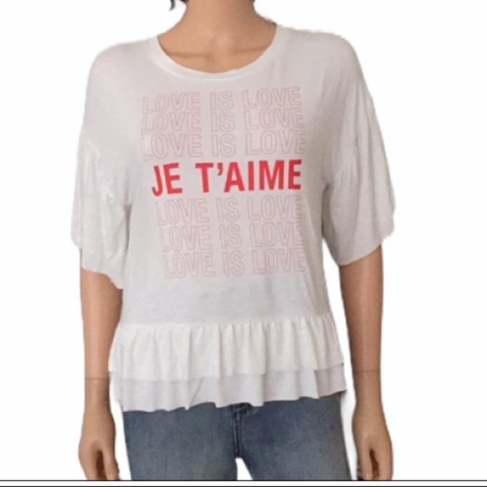 JE T’AIME Print White T-Shirt by Art Class